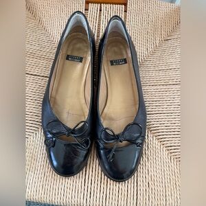Stuart Weitzman Black Leather Ballet Flats